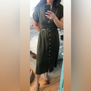 Ralph Lauren Olive Green Button Down Dress